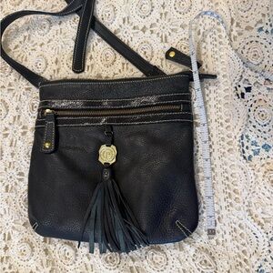 Elegant Black Crossbody Bag with Tassel